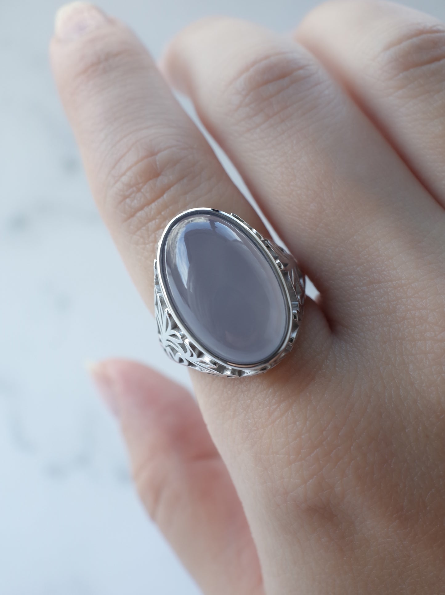 AGAPANTHUS Blue Calcedony Ring