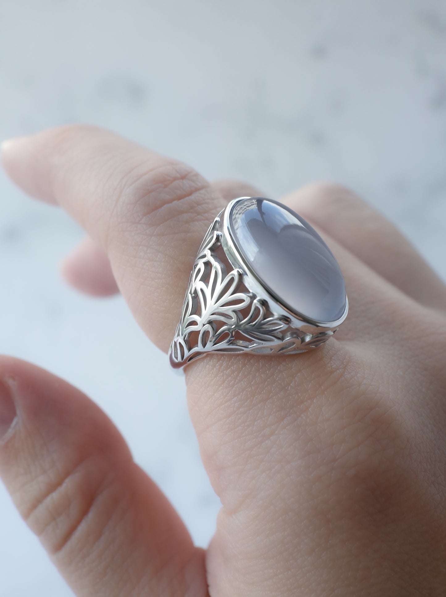 AGAPANTHUS Blue Calcedony Ring