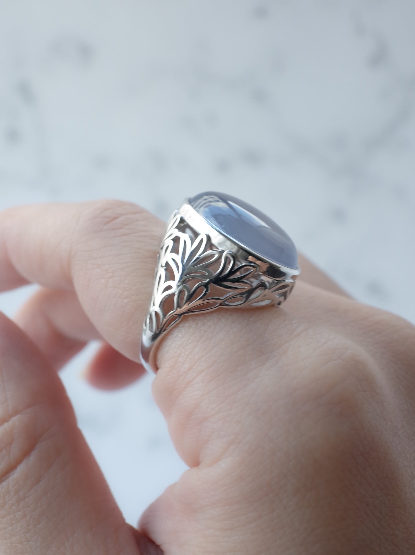 AGAPANTHUS Blue Calcedony Ring