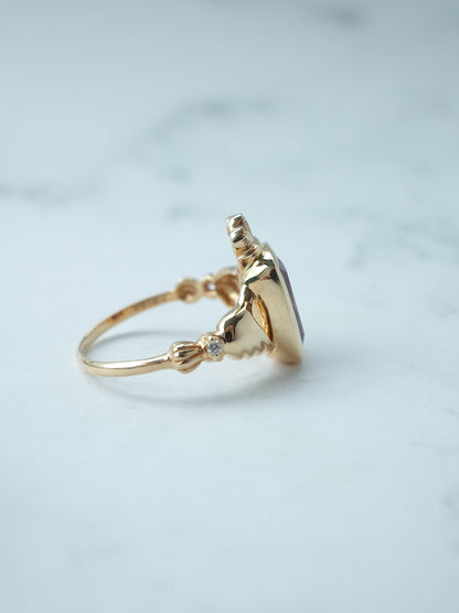 Rhodolite Garnet Claddagh Ring