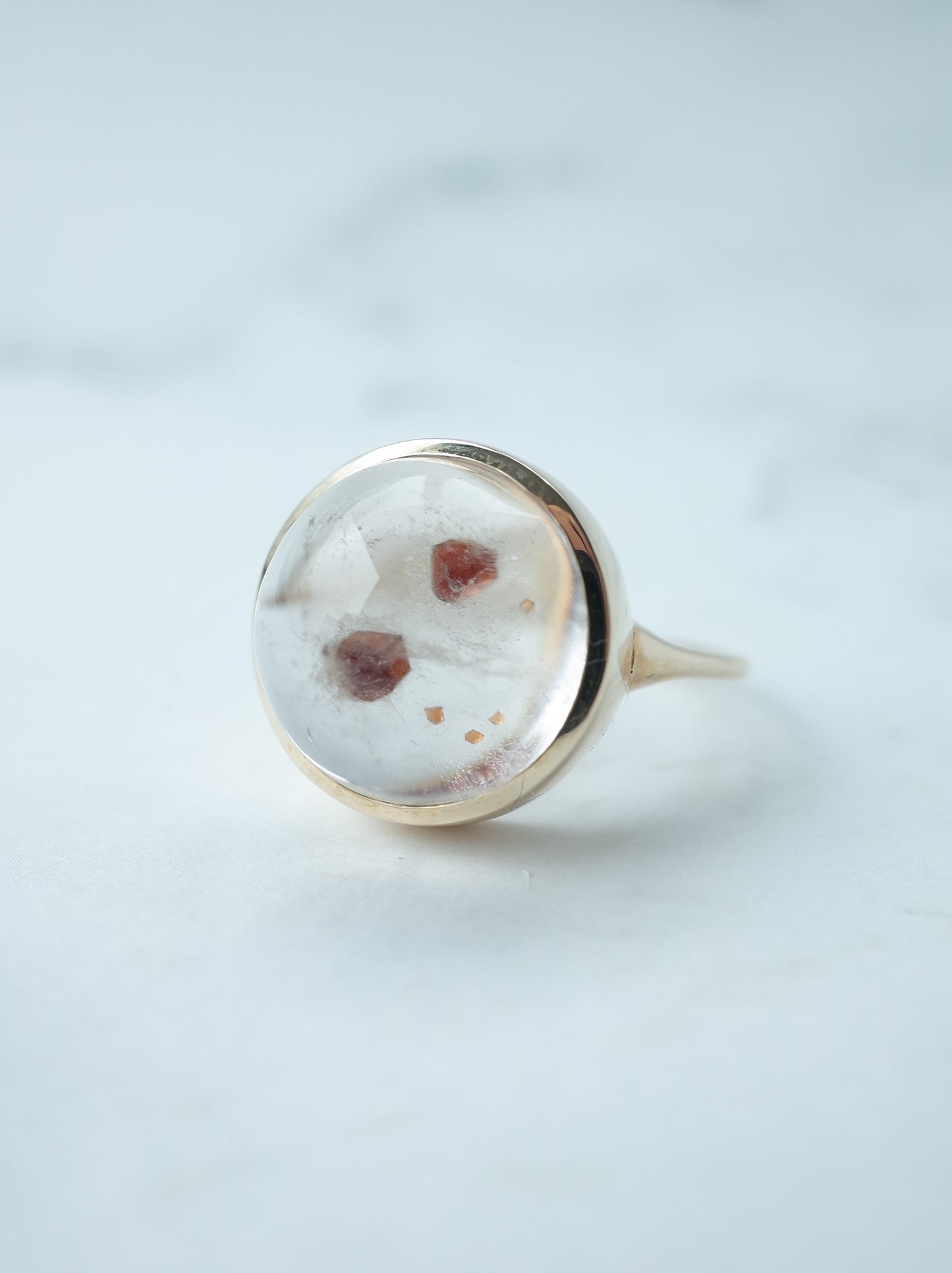 Garnet in Quartz Ring