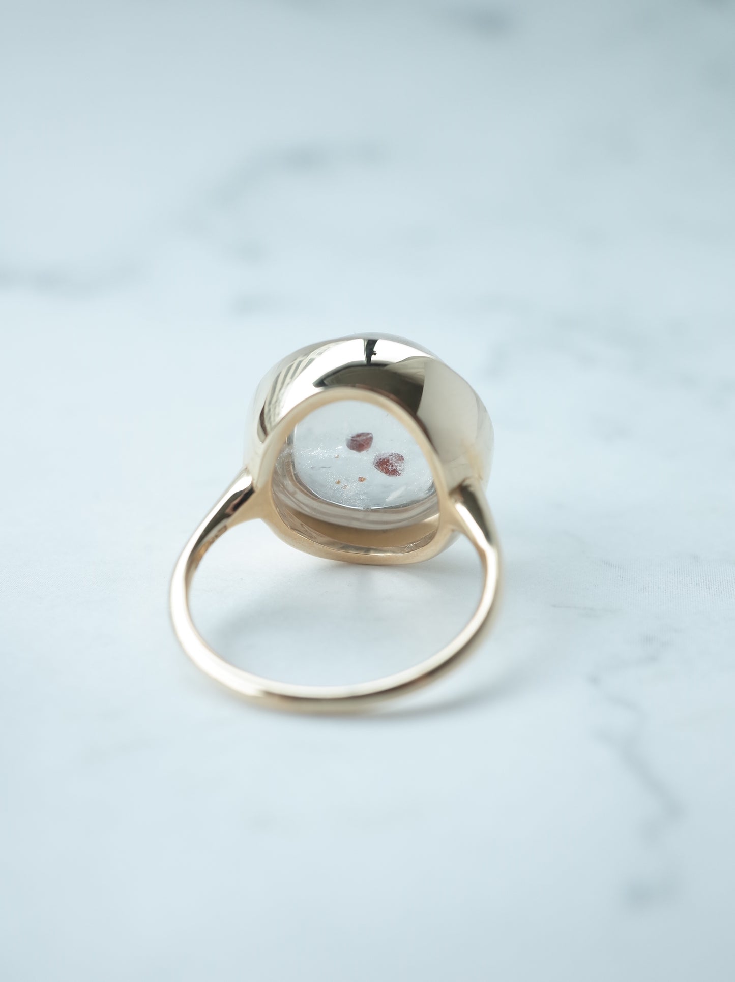 Garnet in Quartz Ring