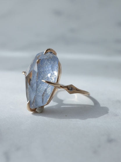 Dumorutierite in Quartz Ring cut by CANNA - 3