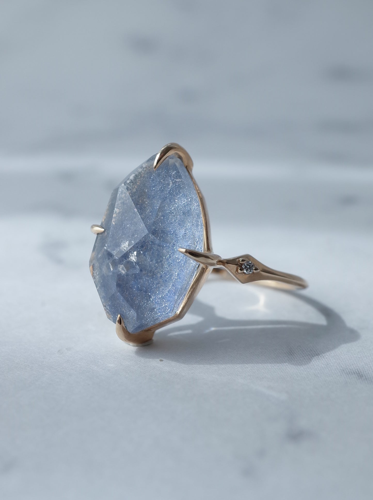 Dumorutierite in Quartz Ring cut by CANNA - 3