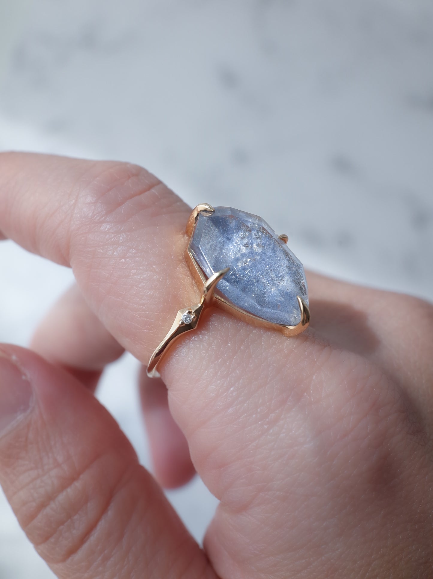 Dumorutierite in Quartz Ring cut by CANNA - 3