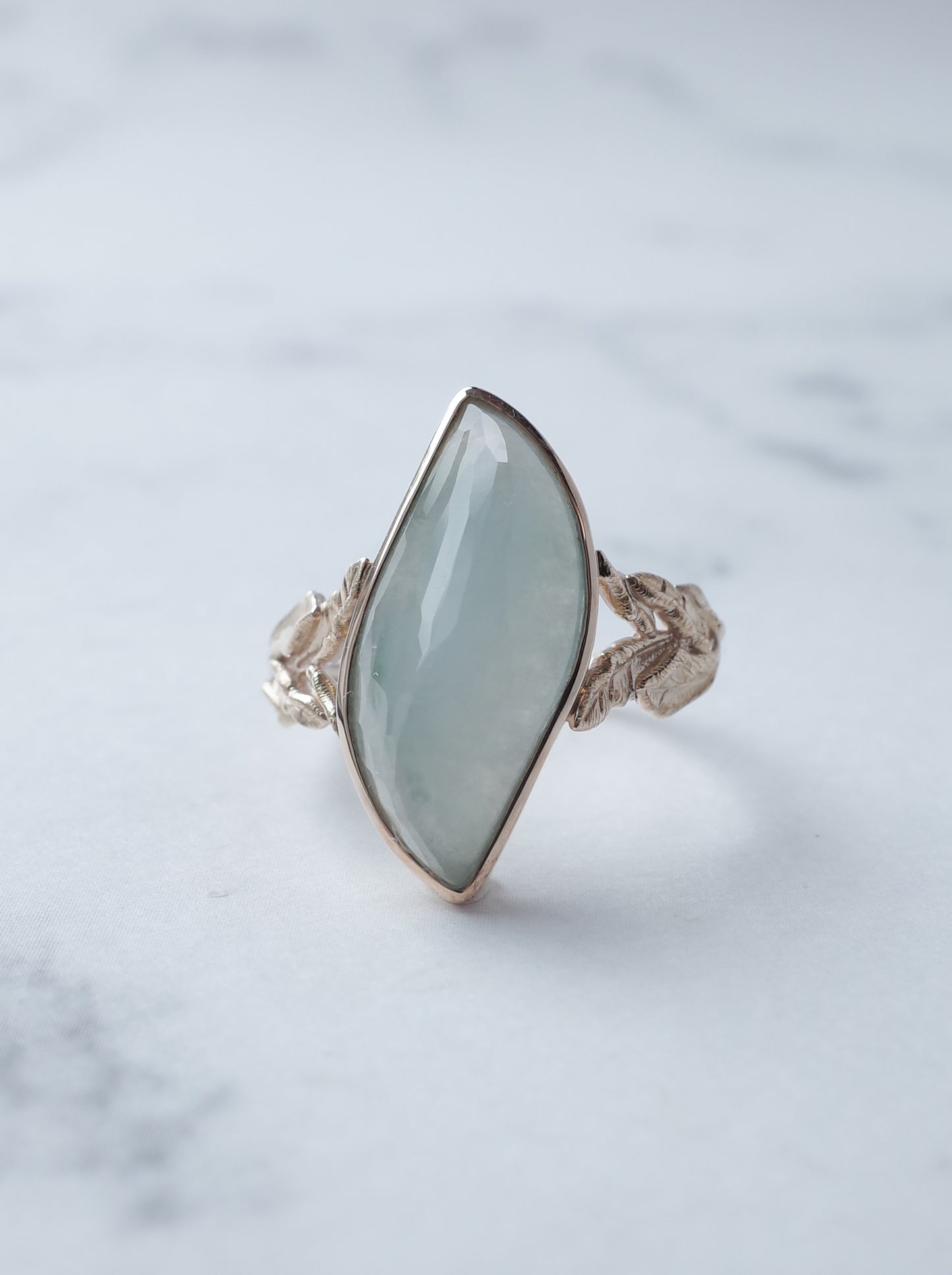 KOMOREBI leaf Jadeite Ring - 1