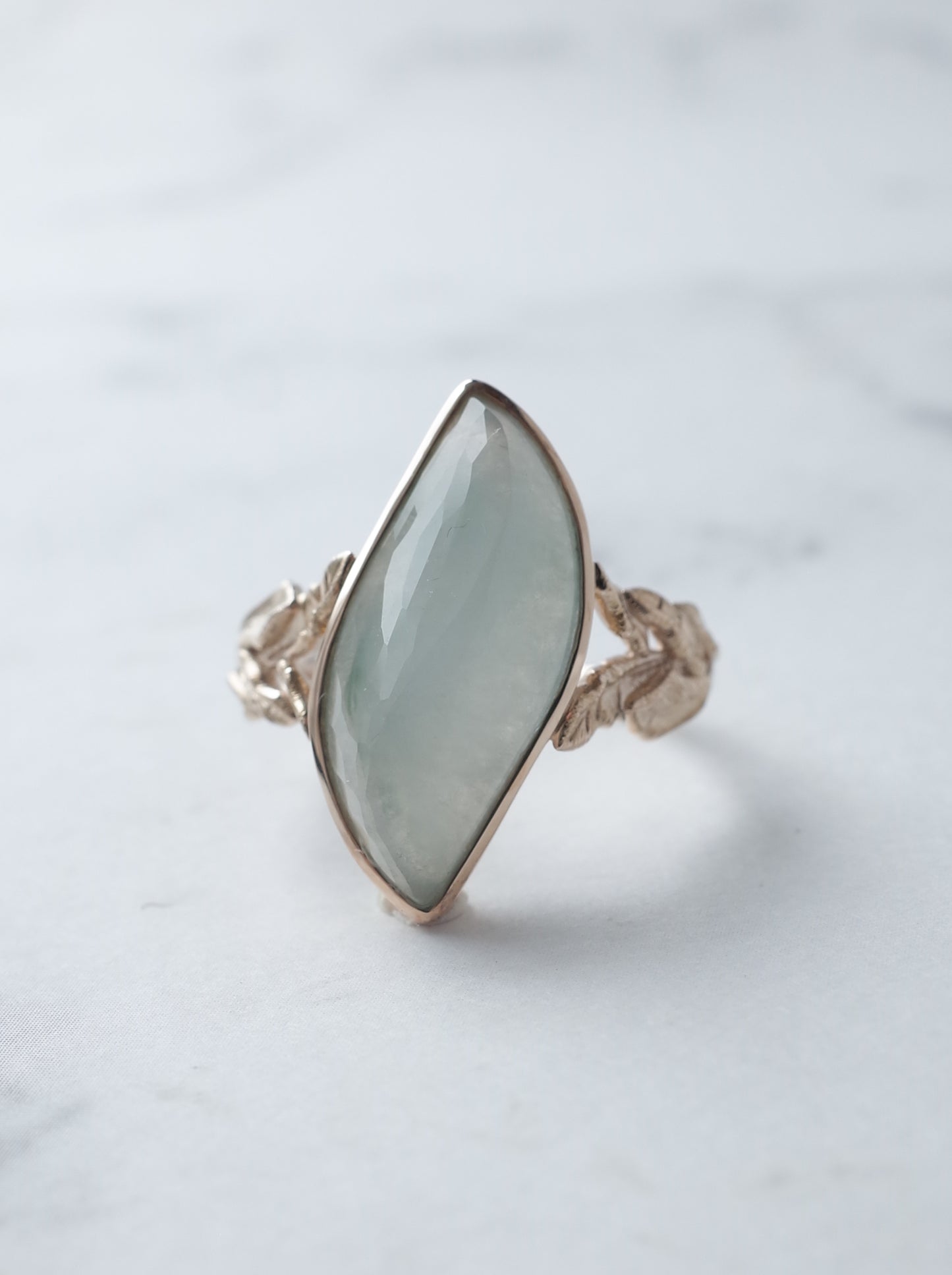 KOMOREBI leaf Jadeite Ring - 1