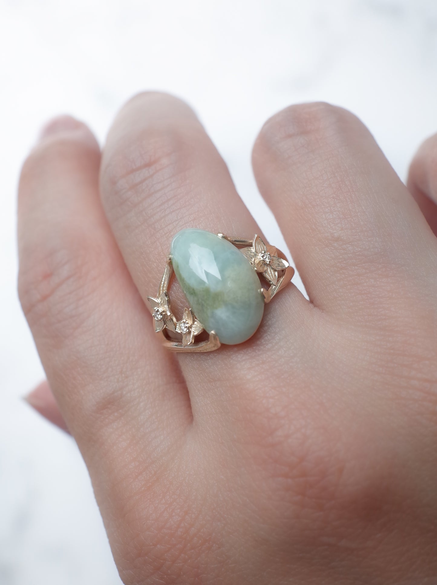 ITOIGAWA Jadeite  DAFFODIL Ring