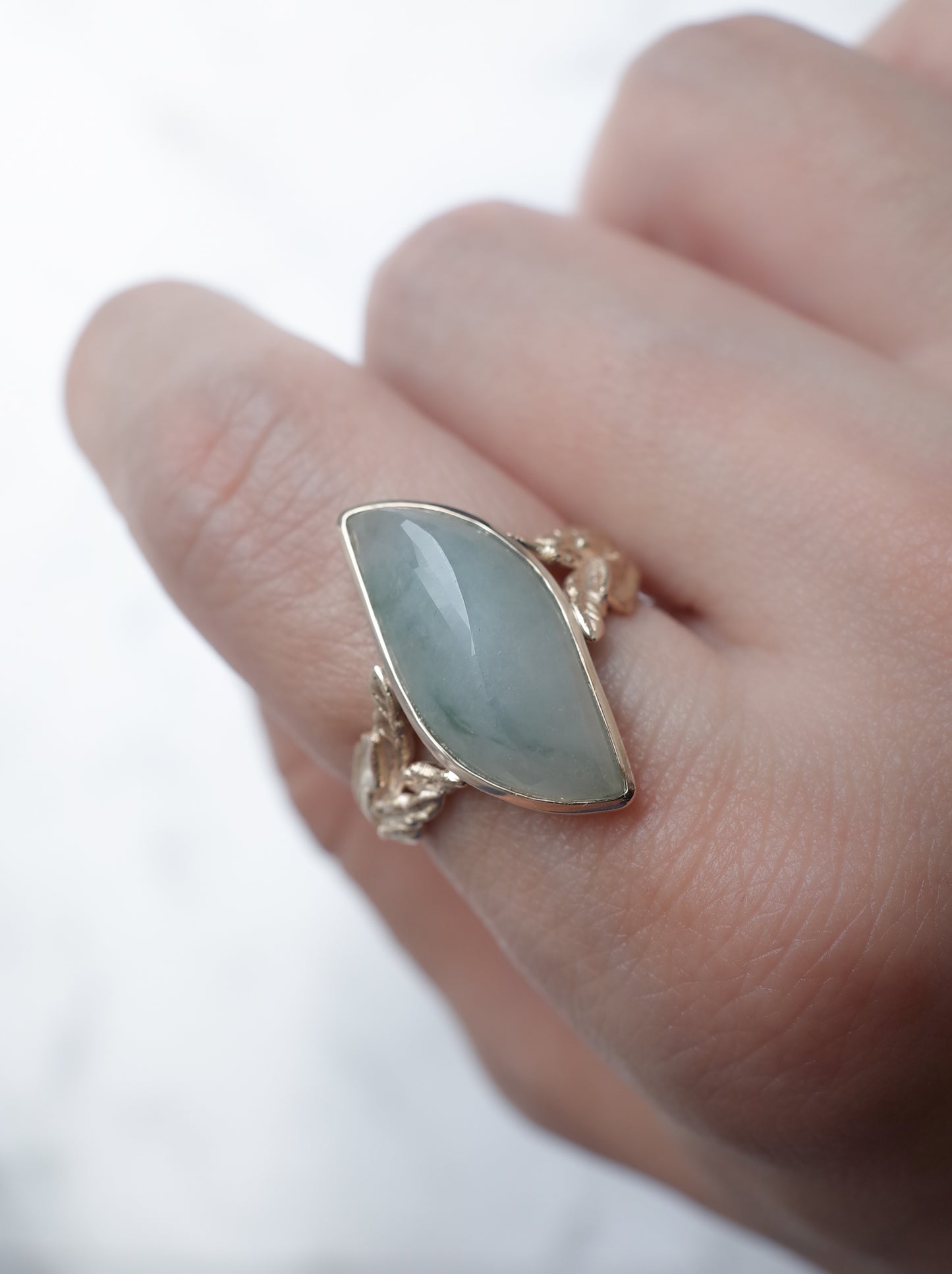 KOMOREBI leaf Jadeite Ring - 1