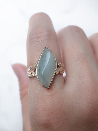 KOMOREBI leaf Jadeite Ring - 1