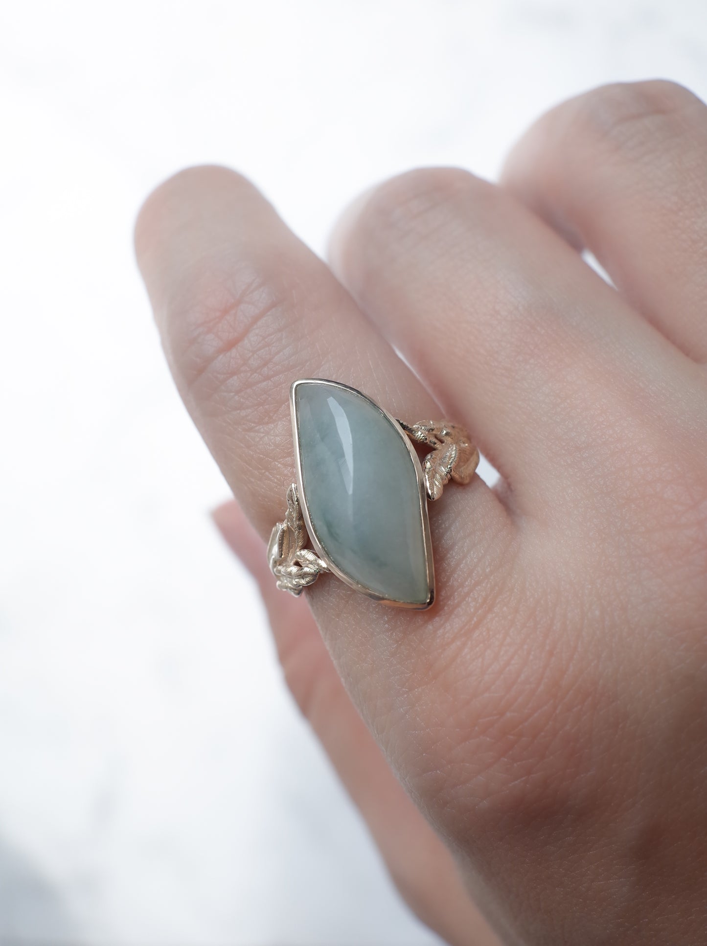 KOMOREBI leaf Jadeite Ring - 1