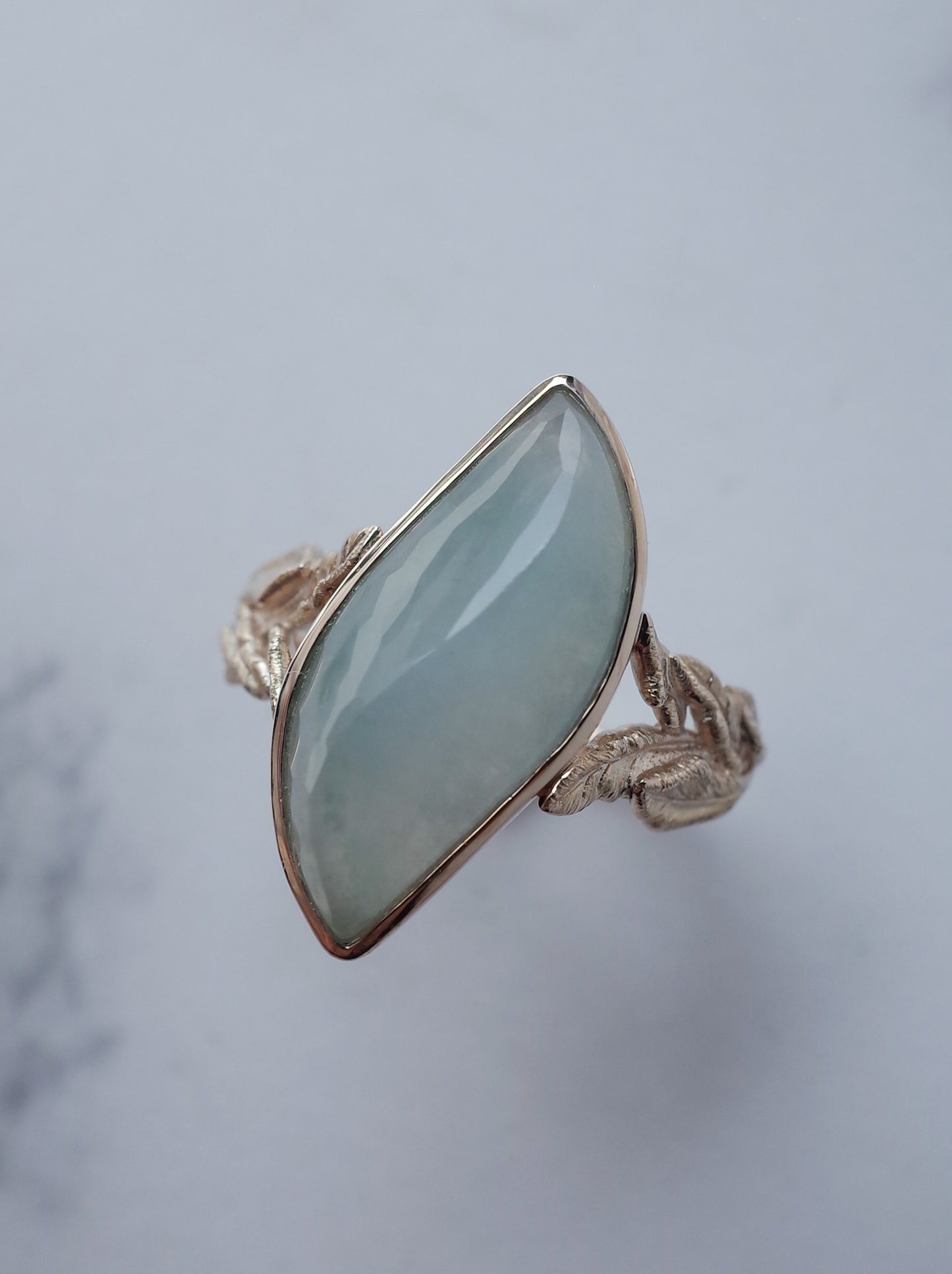 KOMOREBI leaf Jadeite Ring - 1