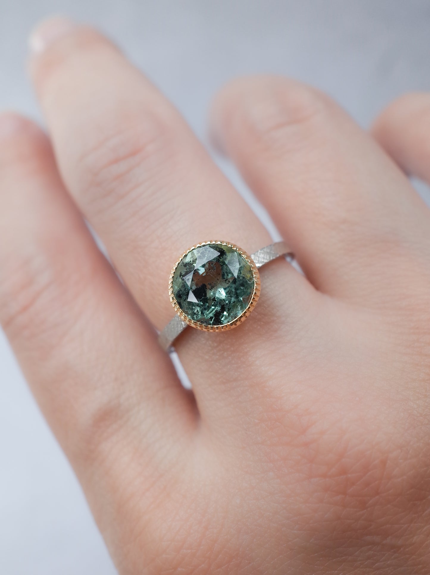 Hematite in Emerald Ring