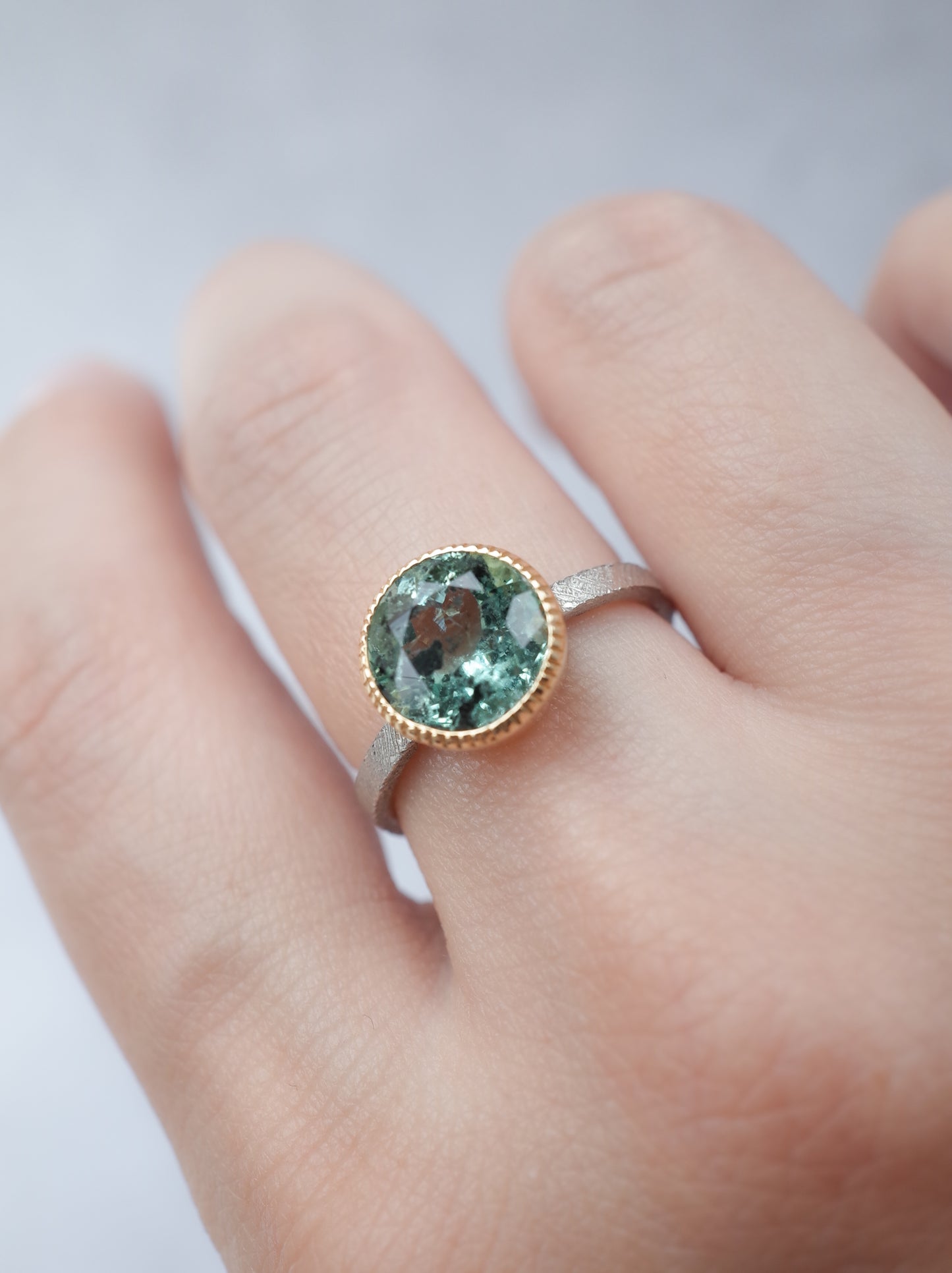 Hematite in Emerald Ring