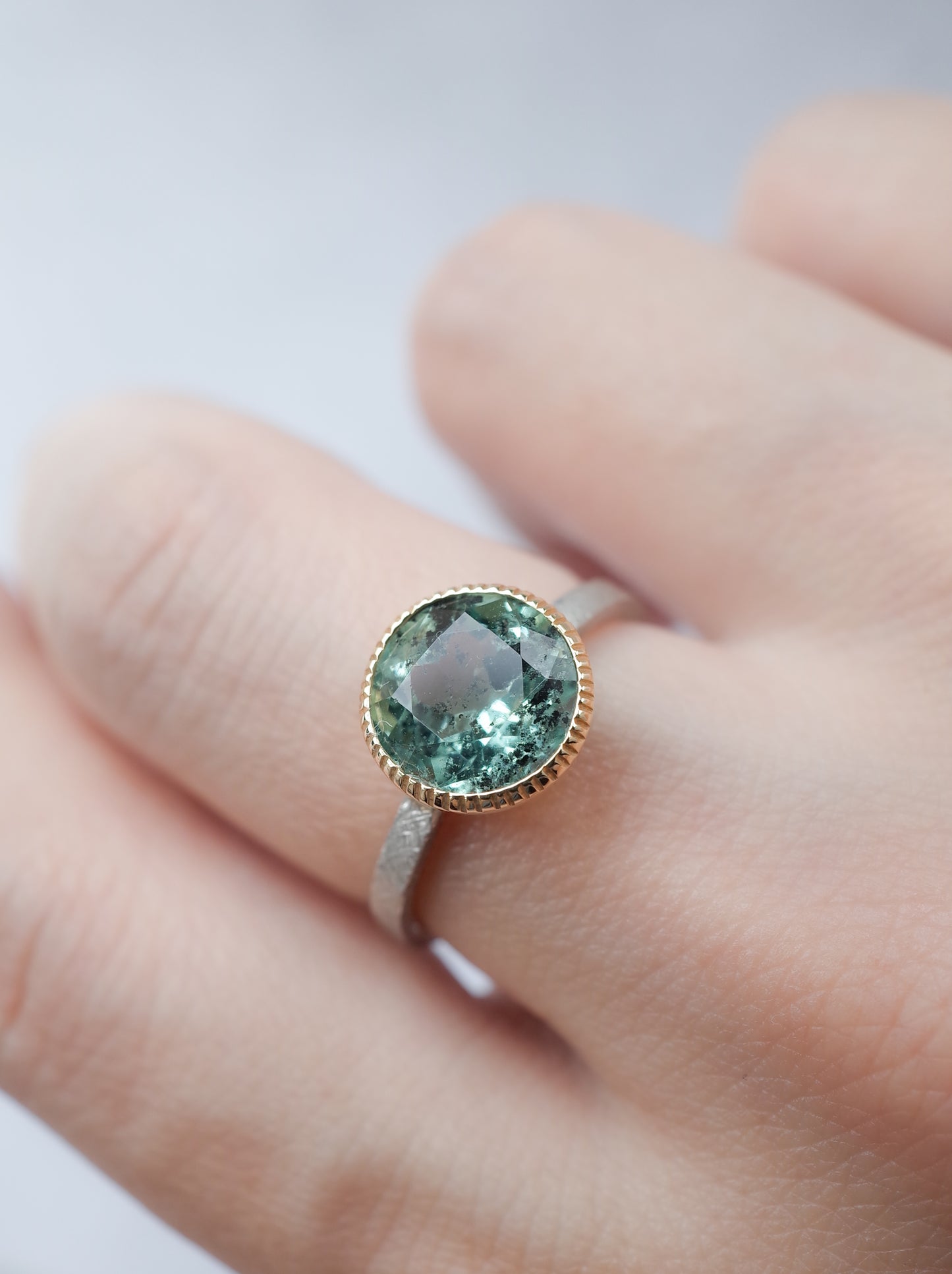 Hematite in Emerald Ring