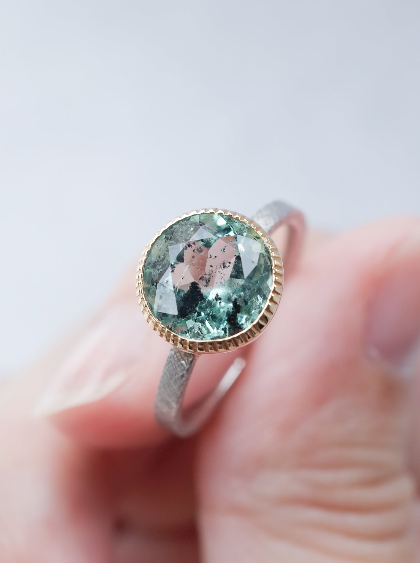 Hematite in Emerald Ring