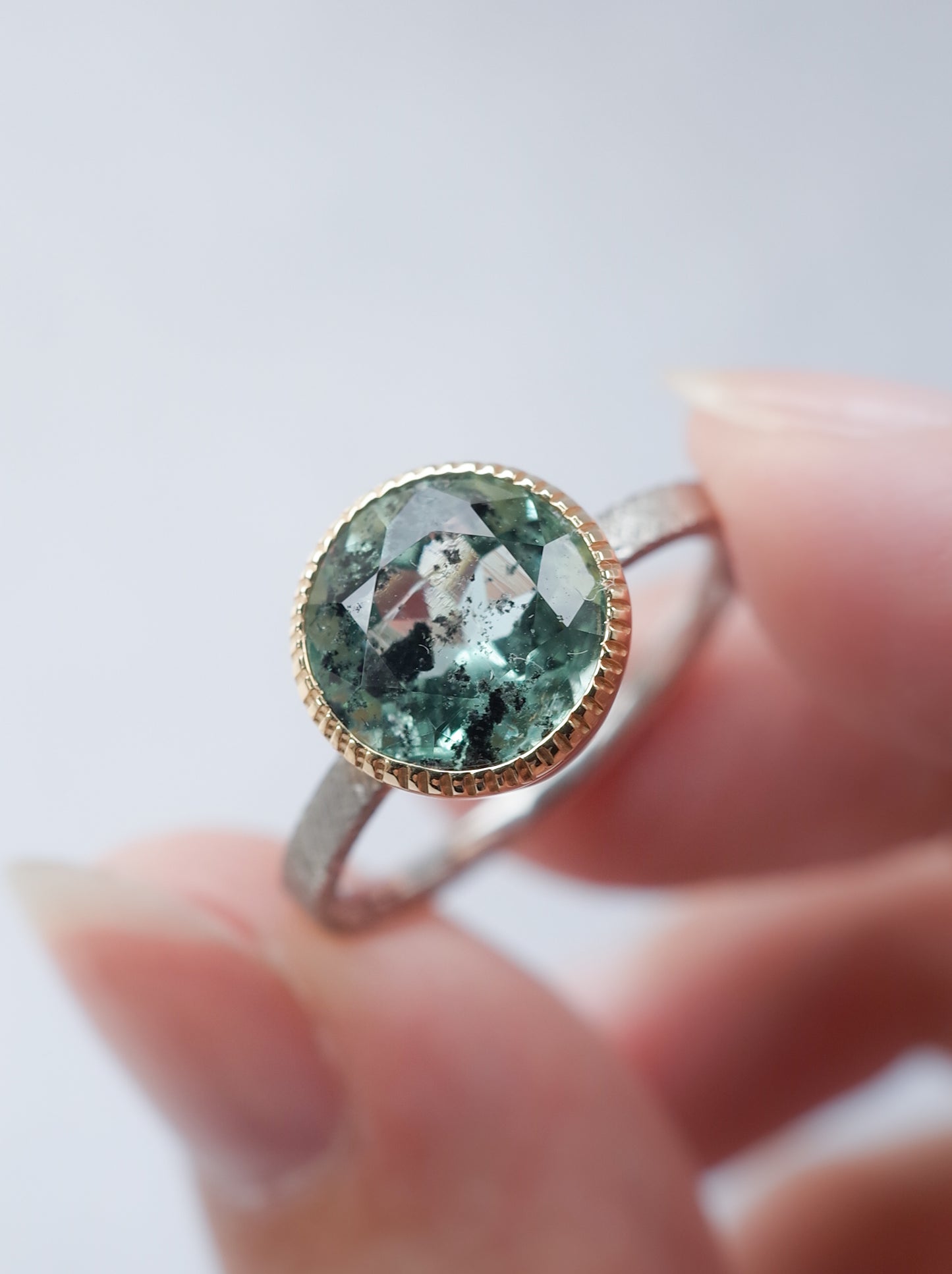 Hematite in Emerald Ring