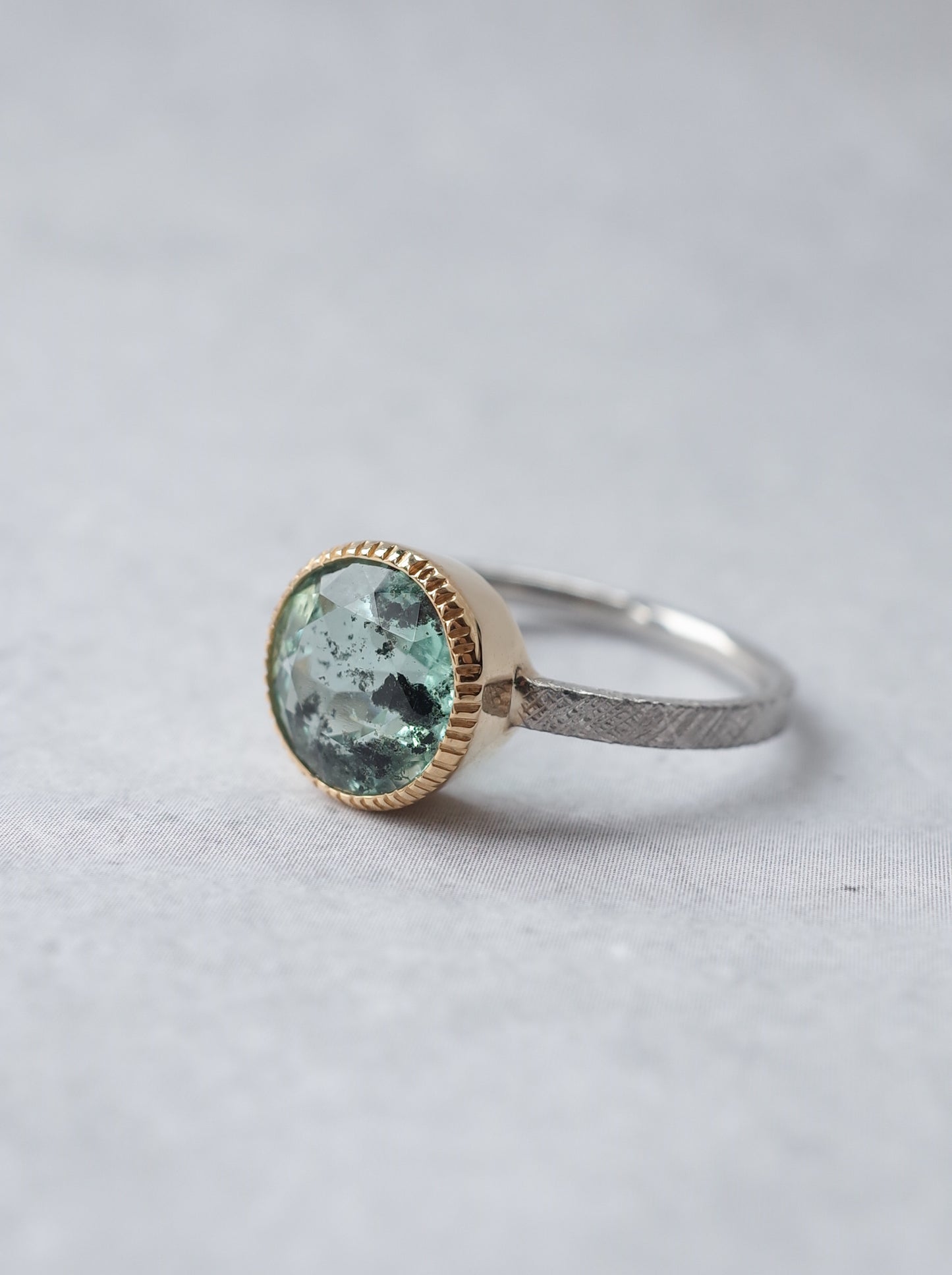 Hematite in Emerald Ring