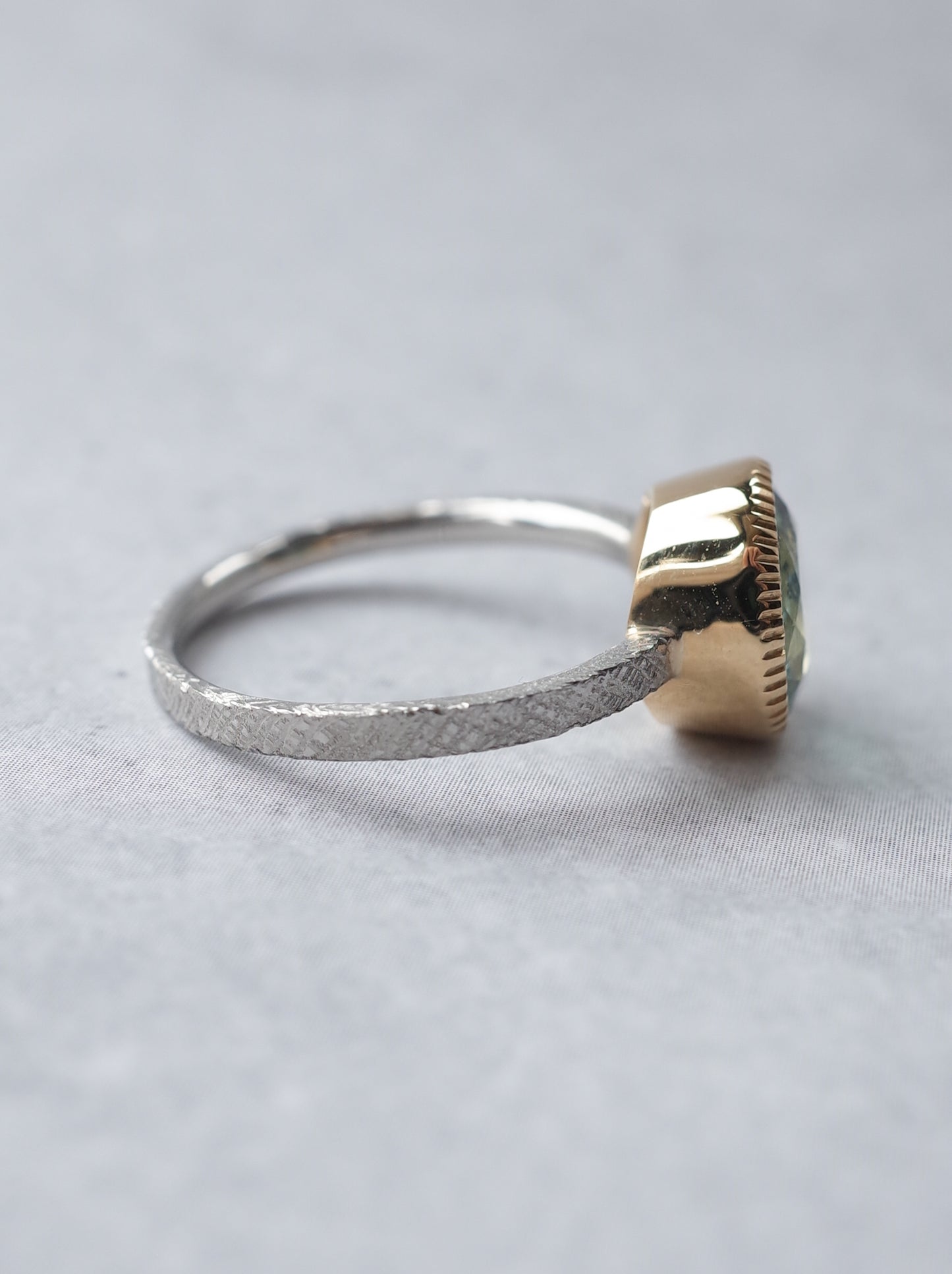 Hematite in Emerald Ring