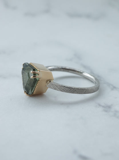 Ludwigite in Peridot Ring - 2