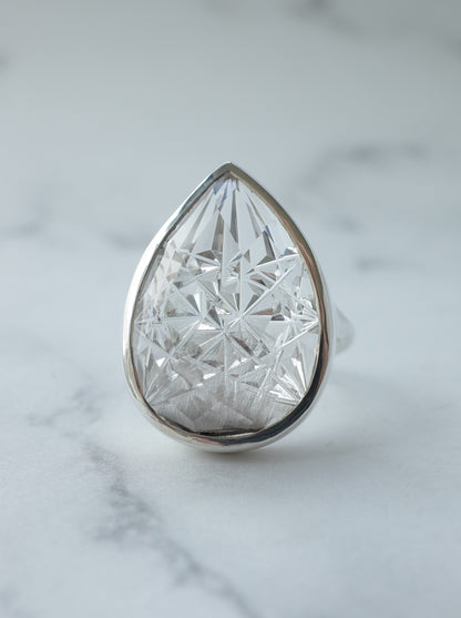 甲州貴石切子 Platinum Ruteilated Quartz Ring