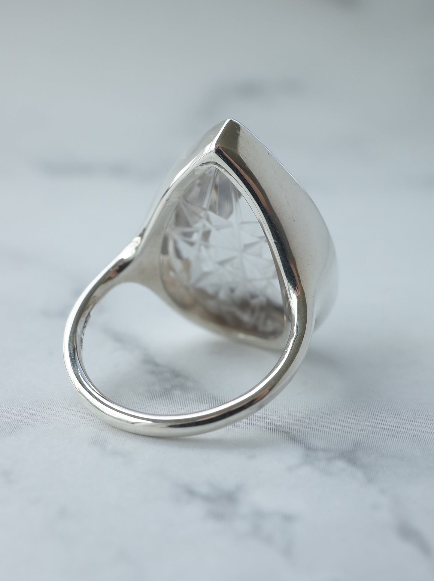甲州貴石切子 Platinum Ruteilated Quartz Ring