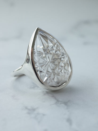 甲州貴石切子 Platinum Ruteilated Quartz Ring