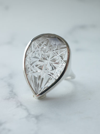 甲州貴石切子 Platinum Ruteilated Quartz Ring