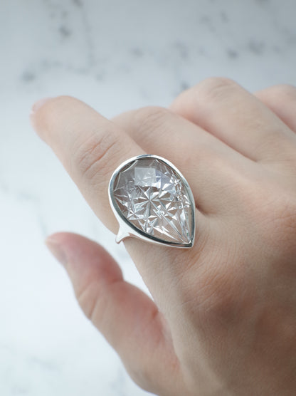 甲州貴石切子 Platinum Ruteilated Quartz Ring