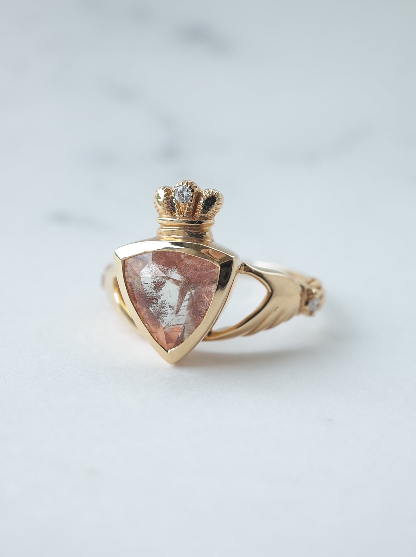 Oregon Sunstone Claddagh Ring