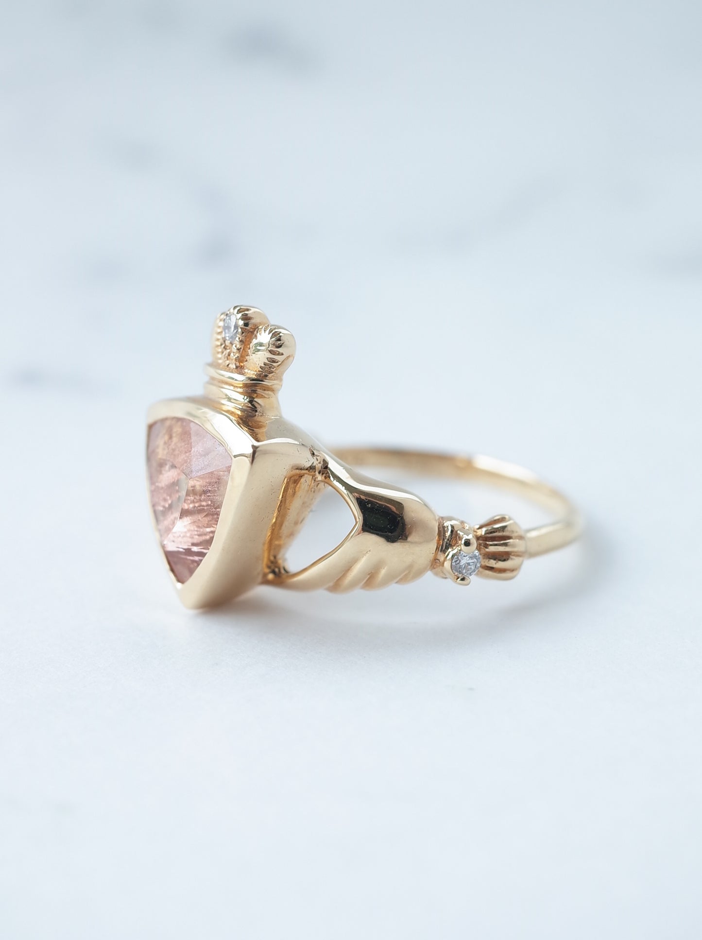 Oregon Sunstone Claddagh Ring