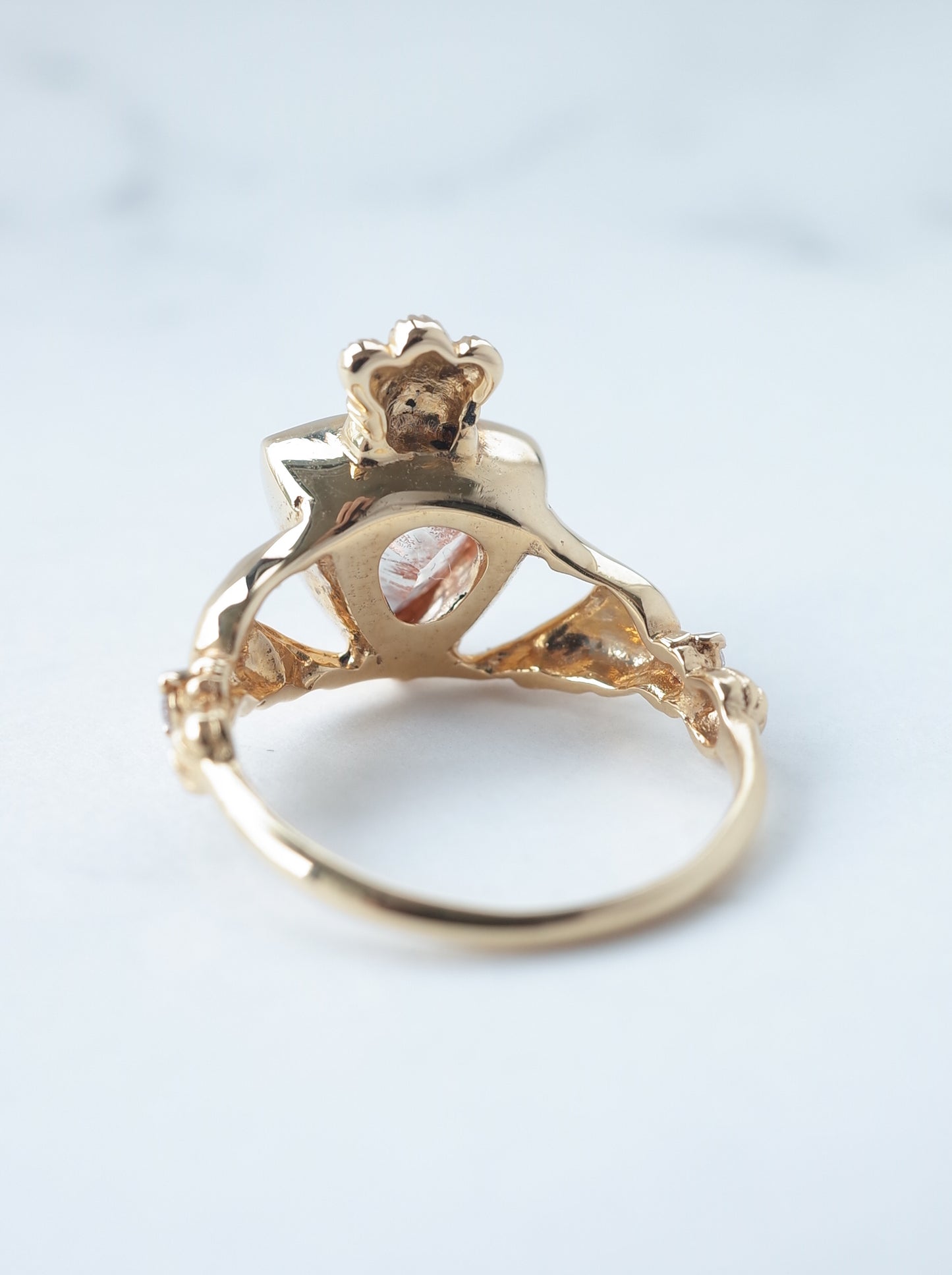 Oregon Sunstone Claddagh Ring