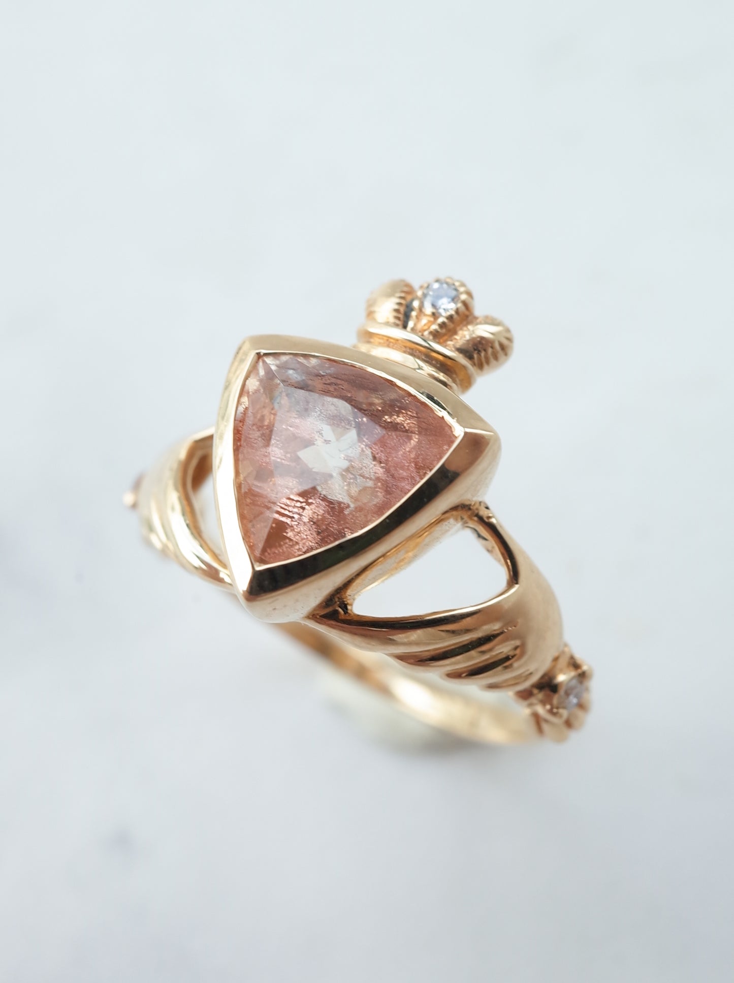 Oregon Sunstone Claddagh Ring