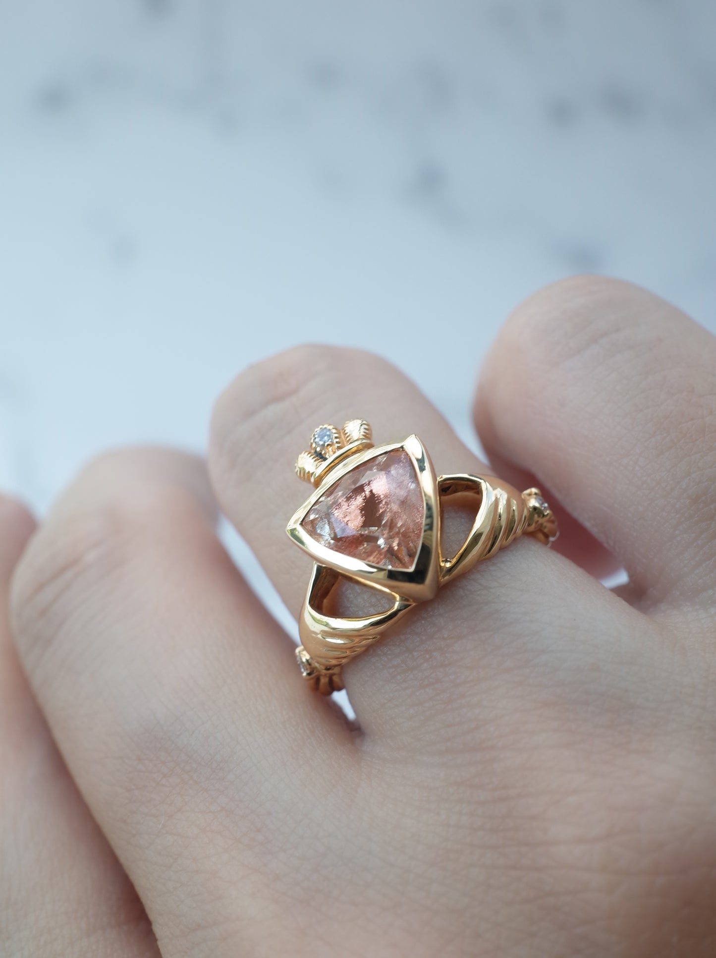 Oregon Sunstone Claddagh Ring