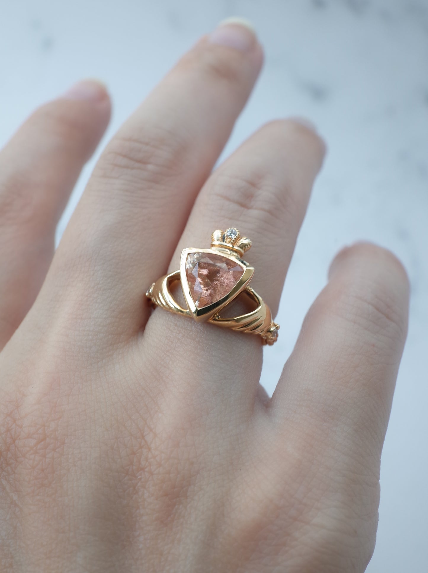 Oregon Sunstone Claddagh Ring