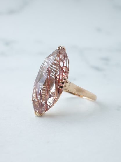 Neo Vintage Red Rutilated Quartz Ring