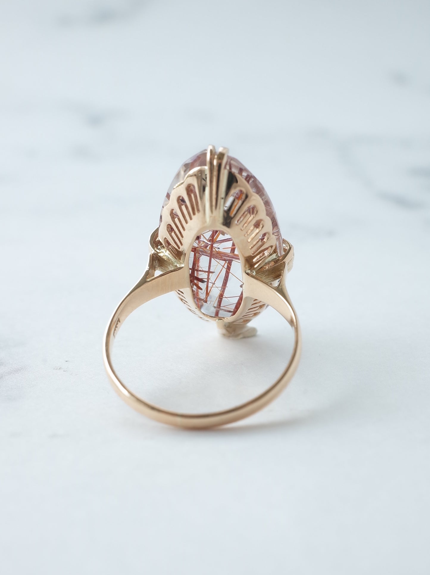 Neo Vintage Red Rutilated Quartz Ring