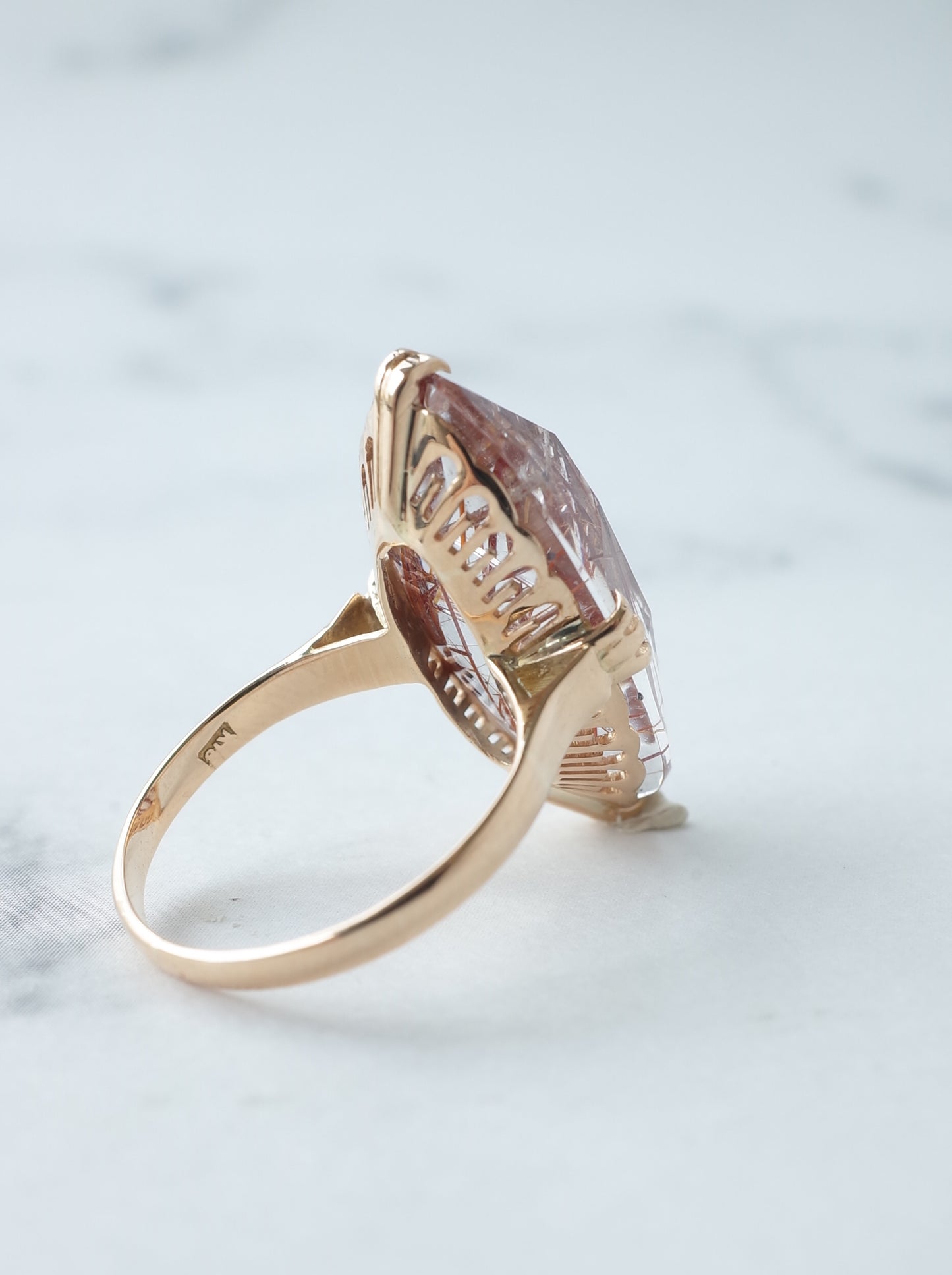 Neo Vintage Red Rutilated Quartz Ring