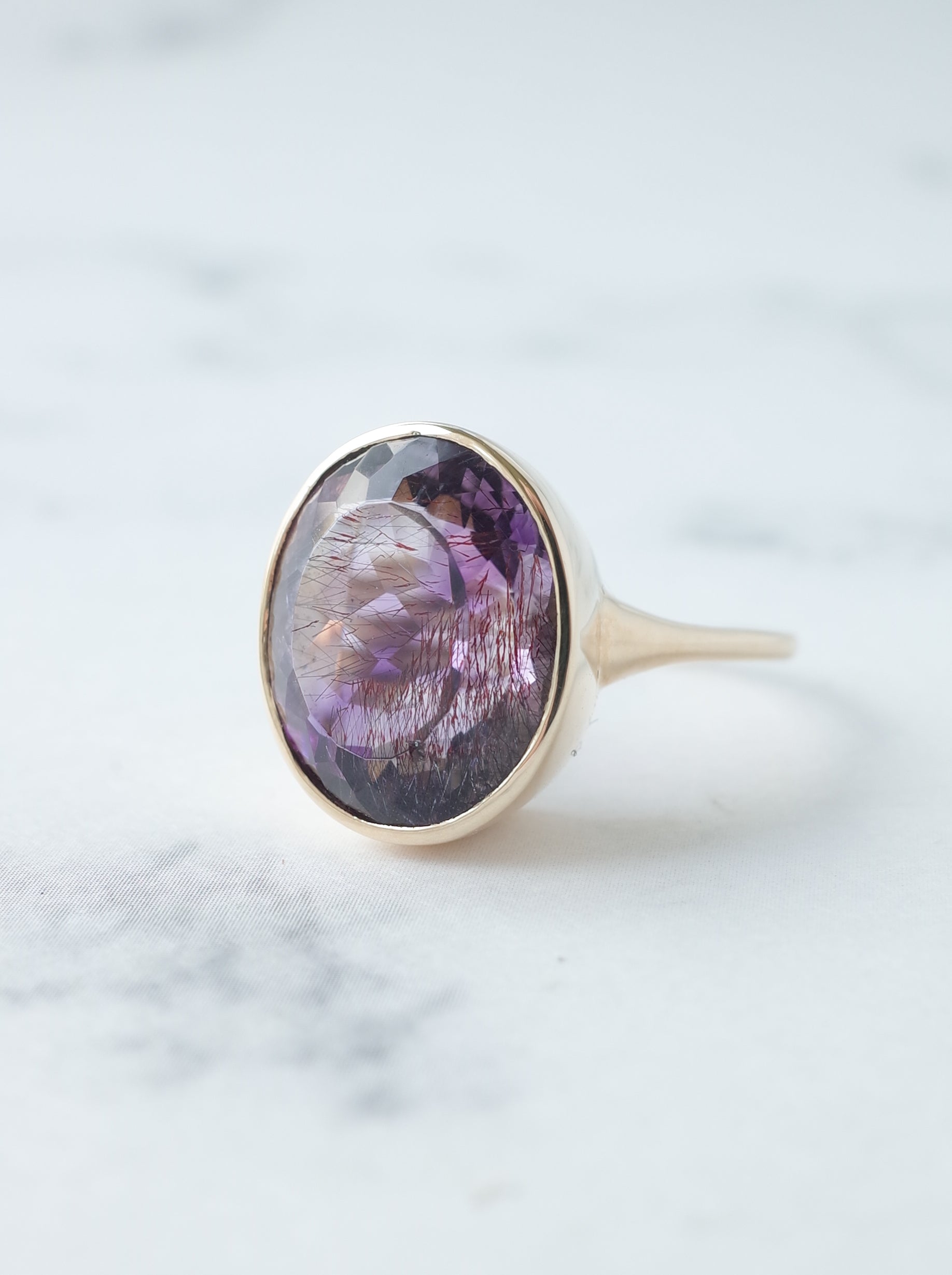 Moemi Sugimura アメシスト クローバーリング K10 CONCAVE FLASH RING