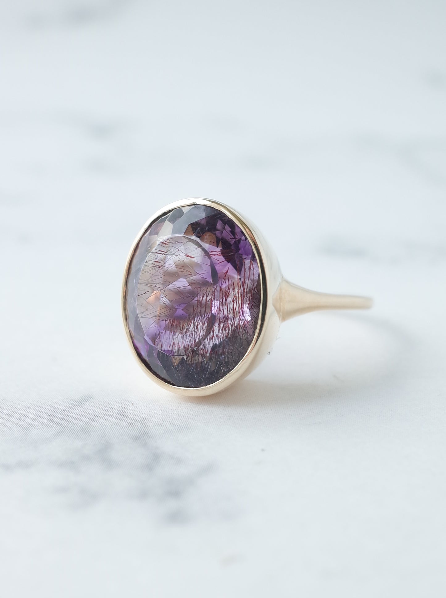 Goethite in Amethyst Ring - 3