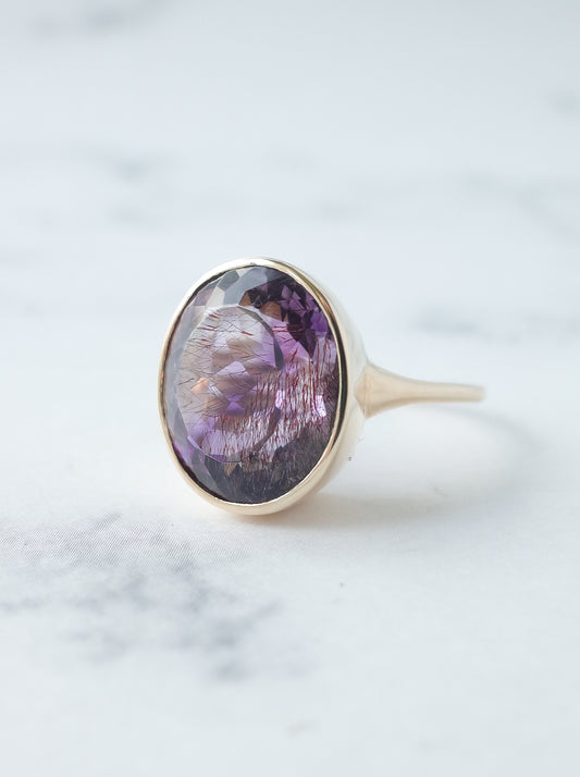 Goethite in Amethyst Ring - 3