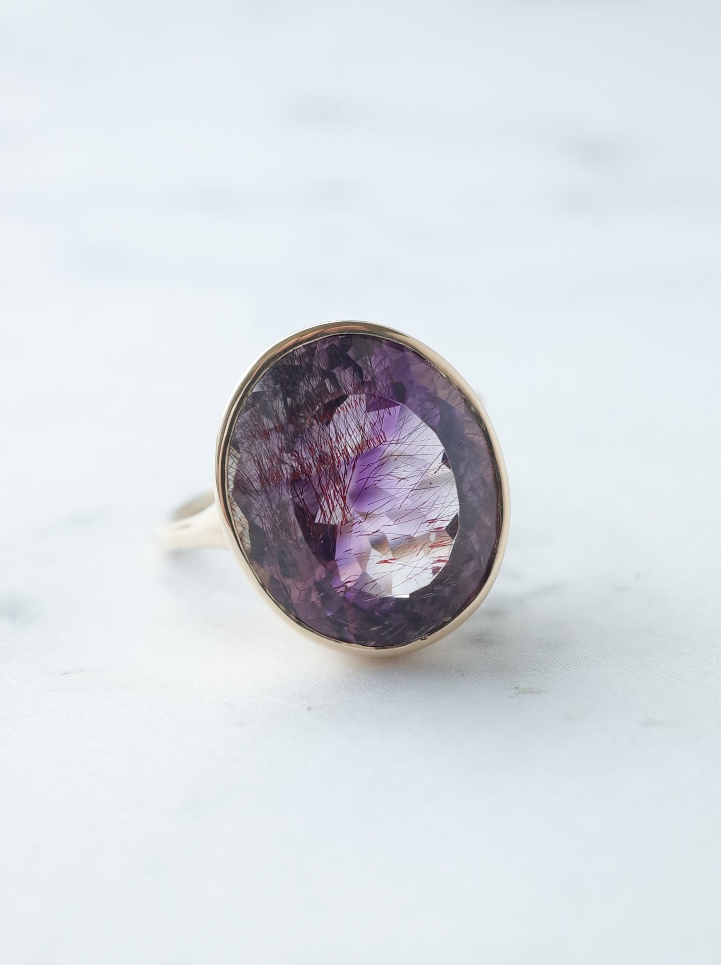 Goethite in Amethyst Ring - 3