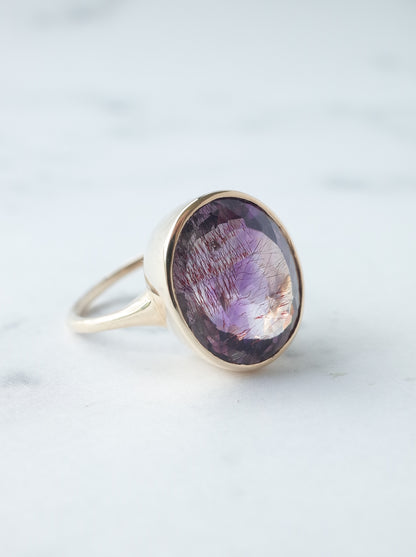 Goethite in Amethyst Ring - 3
