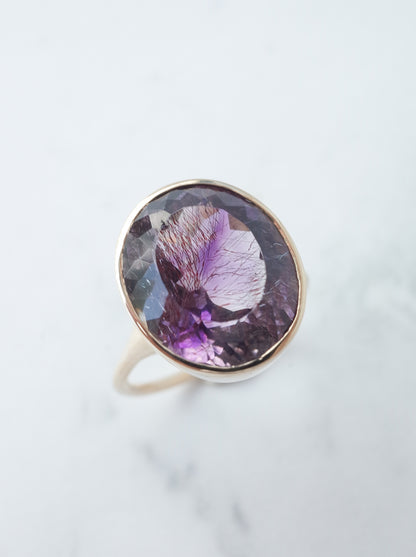 Goethite in Amethyst Ring - 3