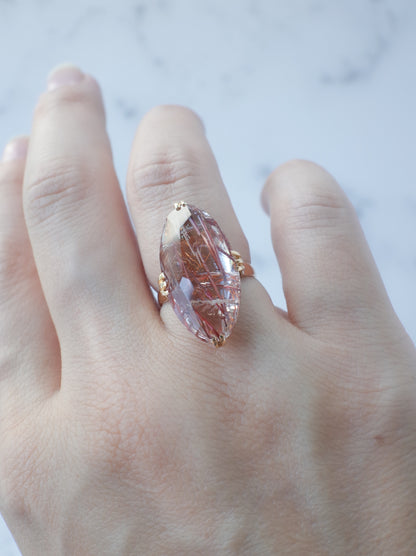 Neo Vintage Red Rutilated Quartz Ring