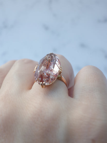 Neo Vintage Red Rutilated Quartz Ring