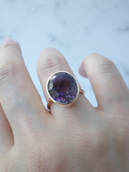 Goethite in Amethyst Ring - 3