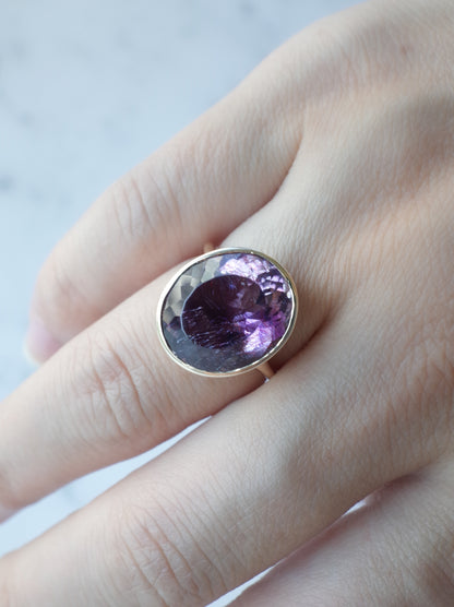 Goethite in Amethyst Ring - 3