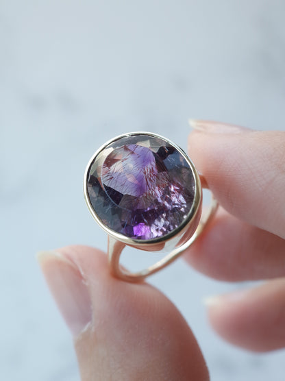 Goethite in Amethyst Ring - 3