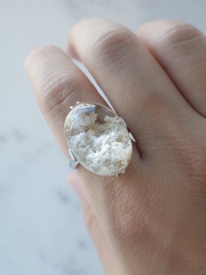Neo Vintage White Garden Quartz Ring - 2